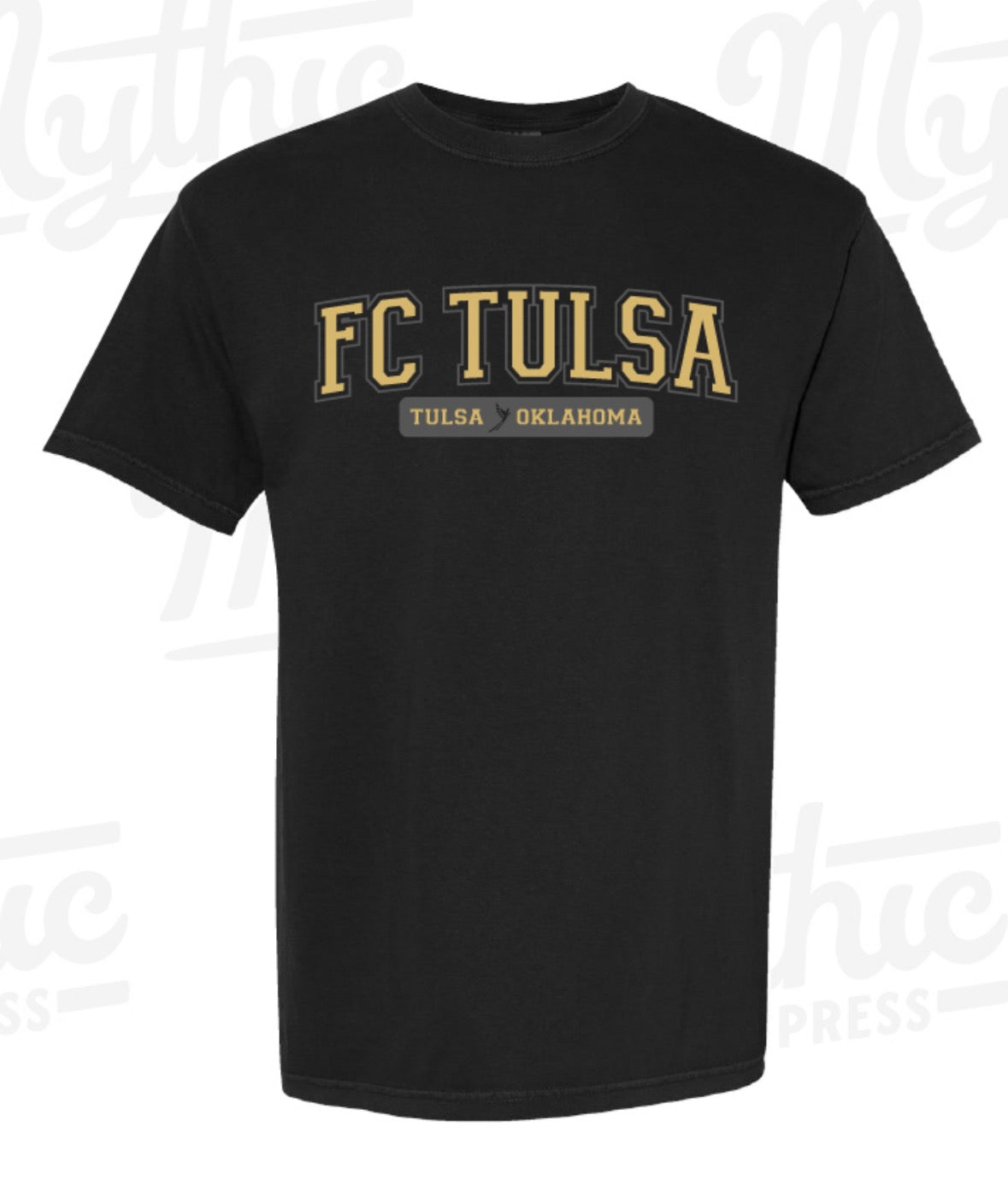 FC Tulsa x Mythic Press Adult Varsity Tee - Black