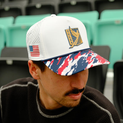 FC Tulsa x Branded Bills Blue Crest Five Panel Hat - White