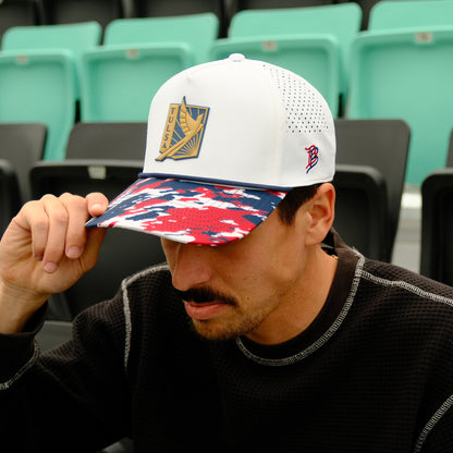 FC Tulsa x Branded Bills Blue Crest Five Panel Hat - White