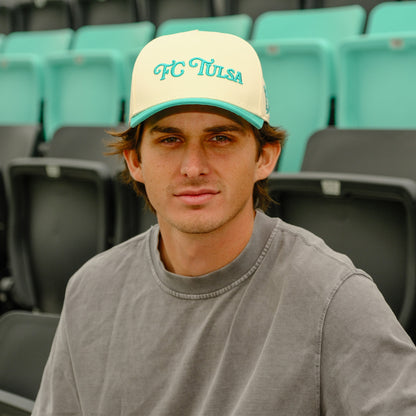 FC Tulsa x No Rivals Retro Script Hat - Patina
