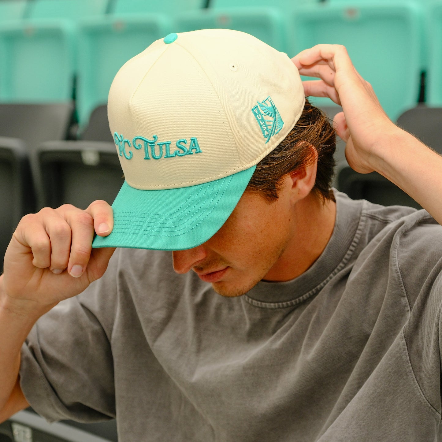 FC Tulsa x No Rivals Retro Script Hat - Patina