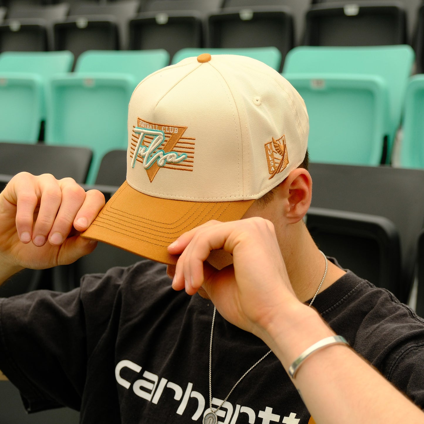 FC Tulsa x No Rivals Triangle Game Snapback Hat - Gold
