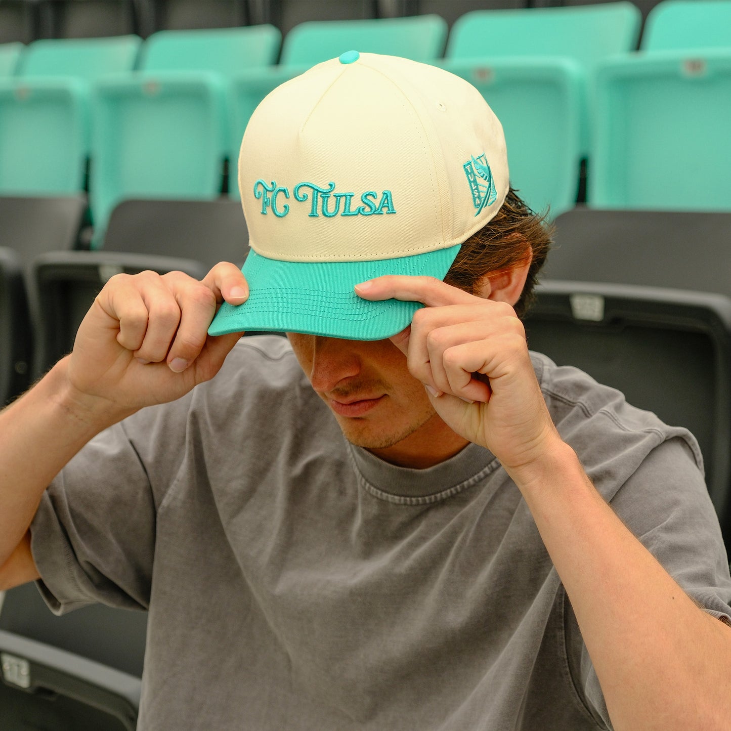 FC Tulsa x No Rivals Retro Script Hat - Patina