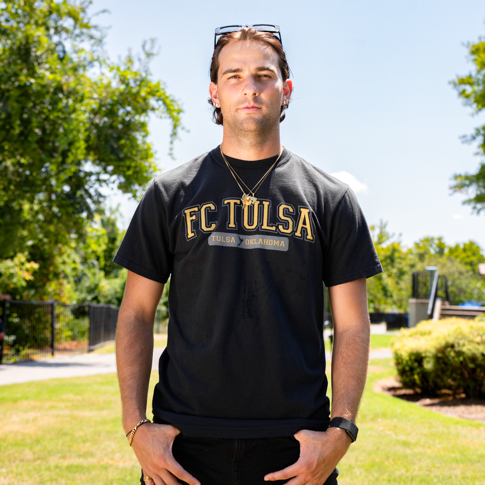 FC Tulsa x Mythic Press Adult Varsity Tee - Black