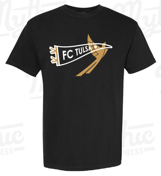 FC Tulsa x Mythic Press Youth Pennant Tee - Black