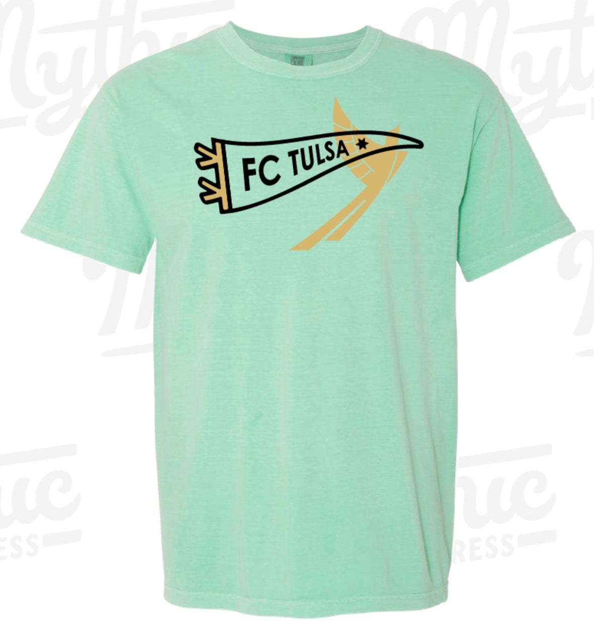 FC Tulsa x Mythic Press Youth Pennant Tee - Chalky Mint