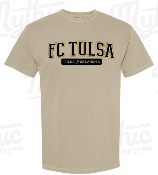FC Tulsa x Mythic Press Youth Varsity Tee - Khaki
