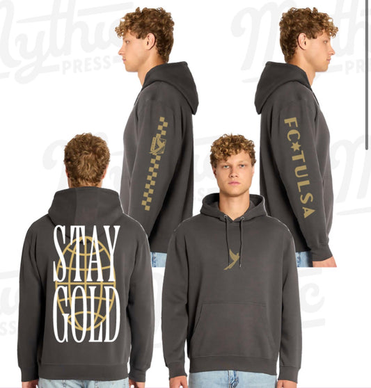 FC Tulsa x Mythic Press Adult Stay Gold Hoodie - Black