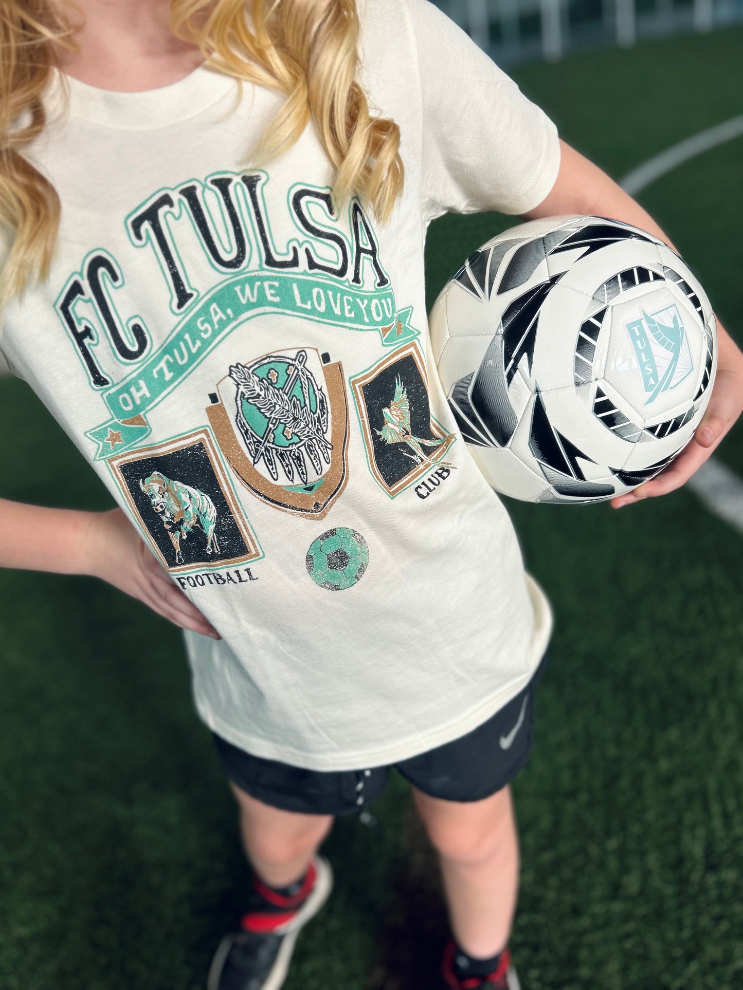 Toddler! FC Tulsa x LivyLu Patch Thrifted Tee