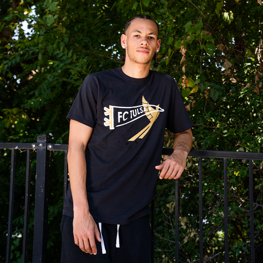 FC Tulsa x Mythic Press Adult Pennant Tee - Black