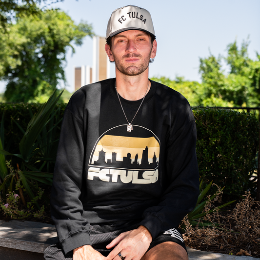 FC Tulsa x Mythic Press Adult Skyline Crew - Black