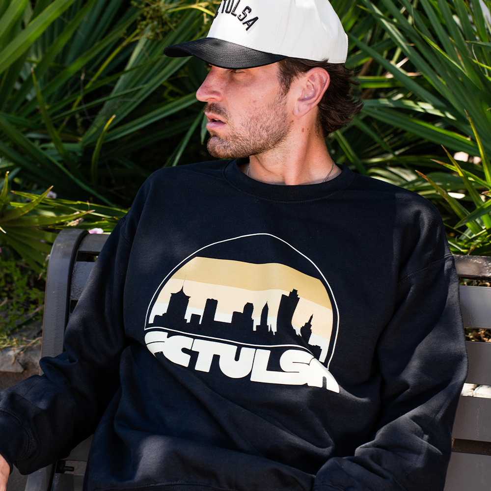 FC Tulsa x Mythic Press Adult Skyline Crew - Black