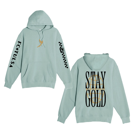 FC Tulsa x Mythic Press Adult Stay Gold Hoodie - Seafoam