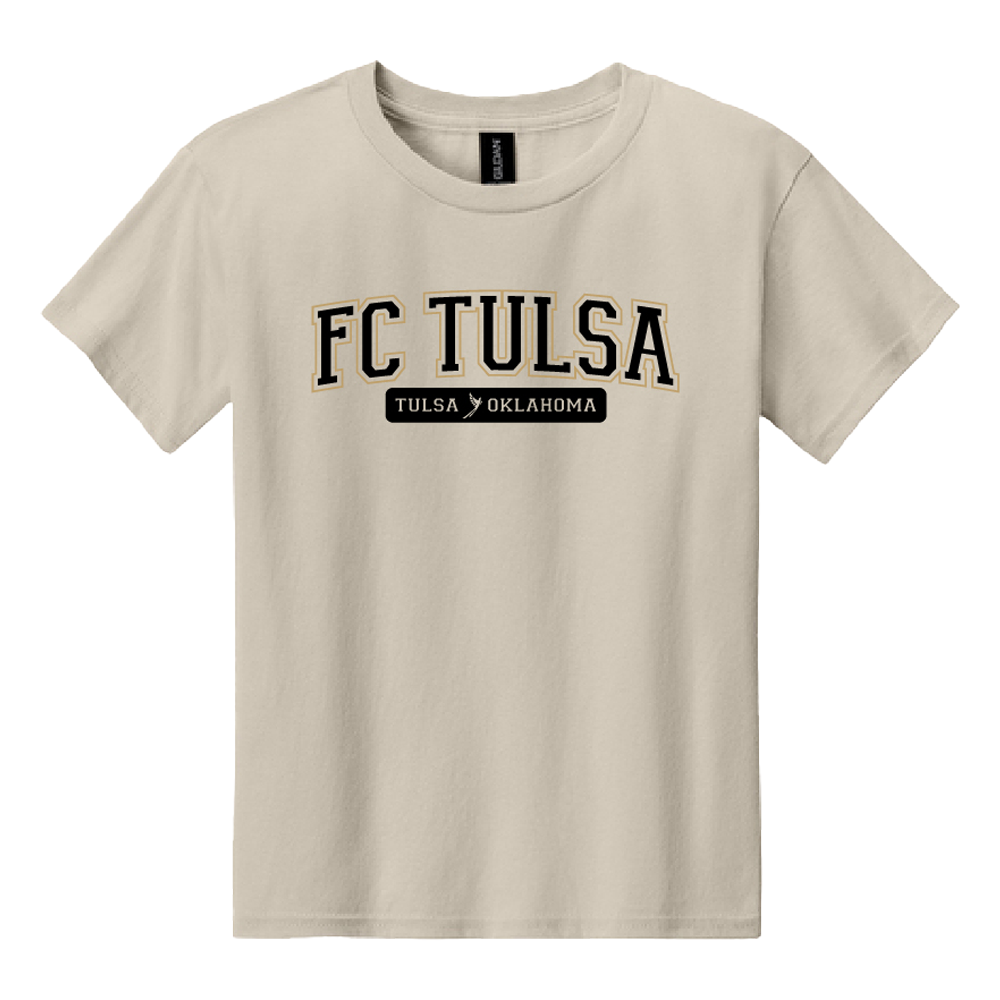 FC Tulsa x Mythic Press Youth Varsity Tee - Khaki