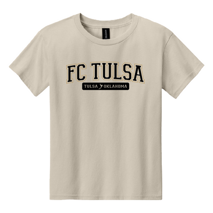 FC Tulsa x Mythic Press Youth Varsity Tee - Khaki
