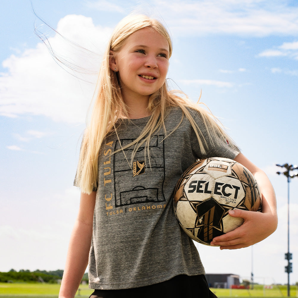 FC Tulsa L2 Youth Fieldside Tee - Fall Heather