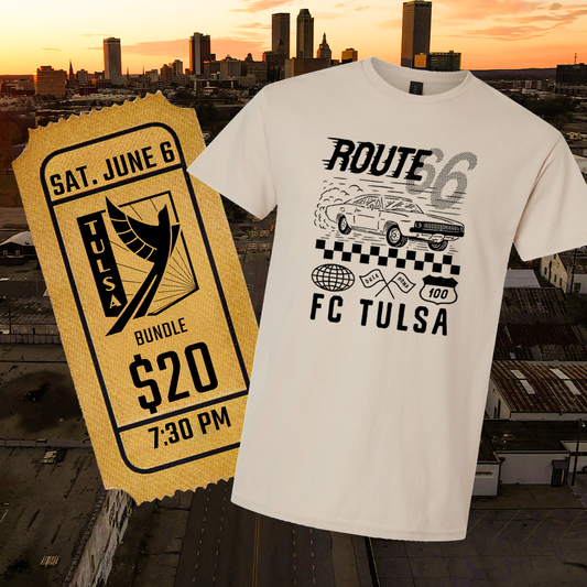 FC Tulsa Route 66 Shirt + 6/6 Midfield Terrace Ticket Bundle